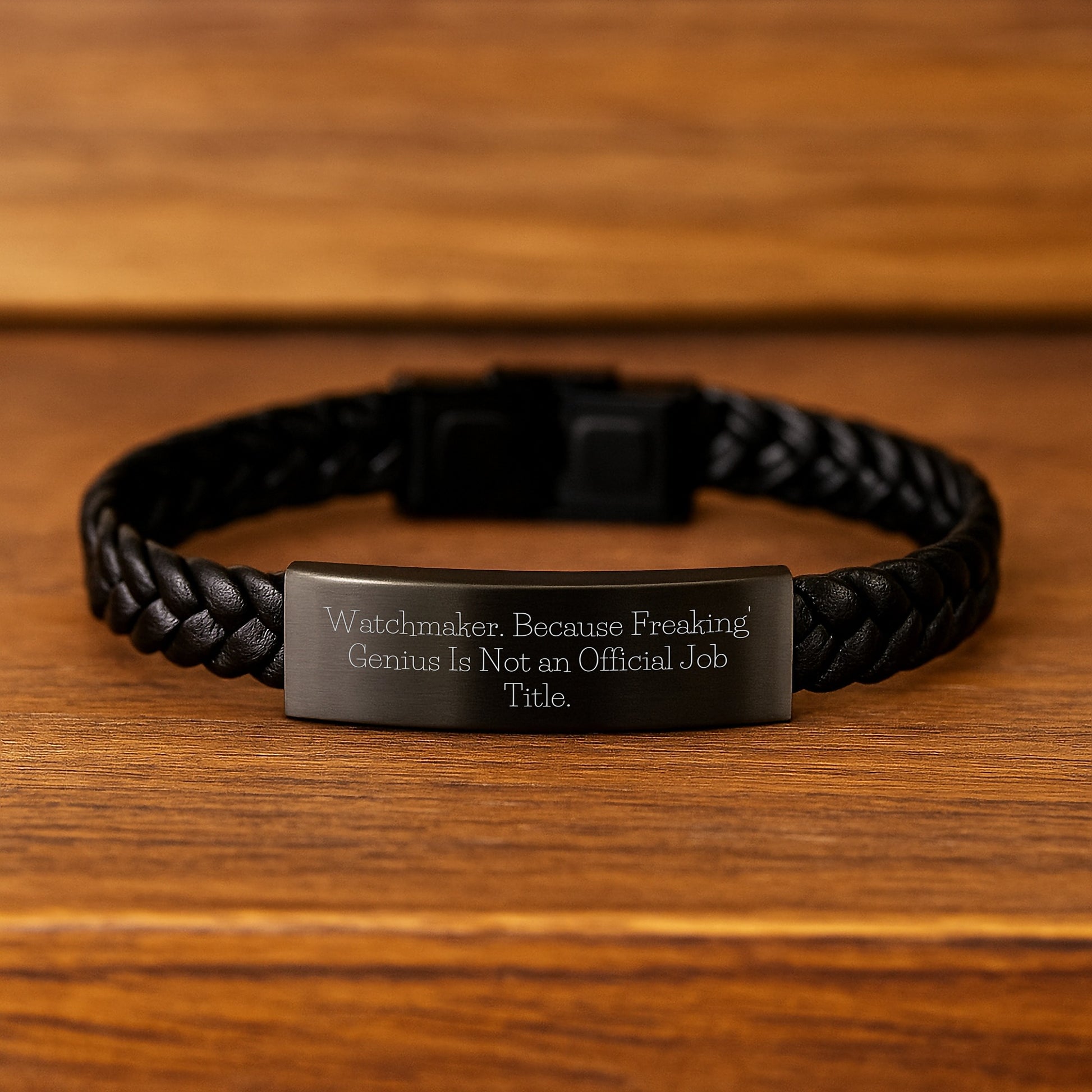 Funny Watchmaker Birthday Unique Gifts from Men, Unique Interlaced Leather Bracelet for Watchmaker Friends, Inspirational Quote - Image 2
