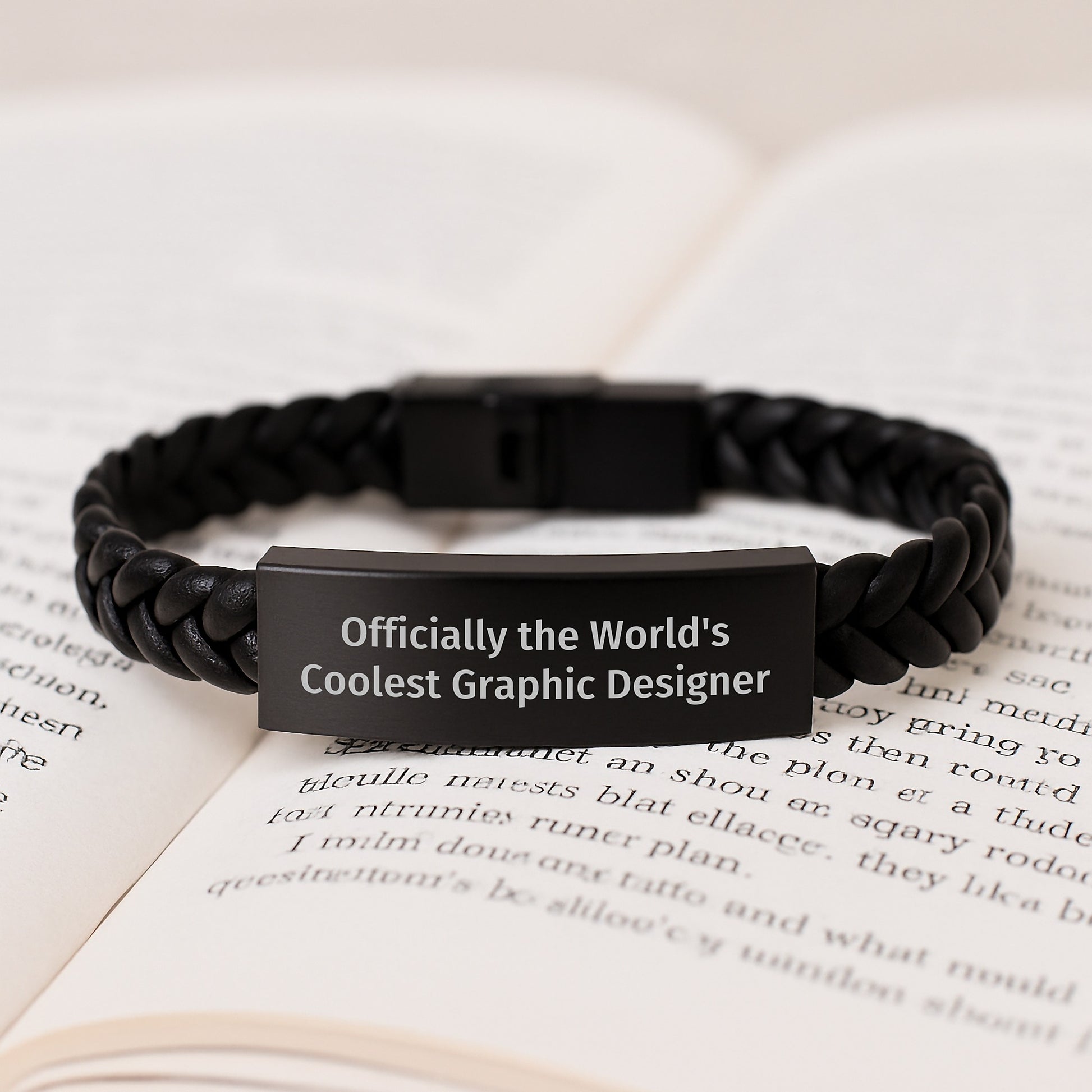 Funny Graphic Designer Gifts from Friends, World's Coolest Graphic Designer Interlaced Leather Bracelet, Birthday Unique Gifts for Graphic Designer - Image 3
