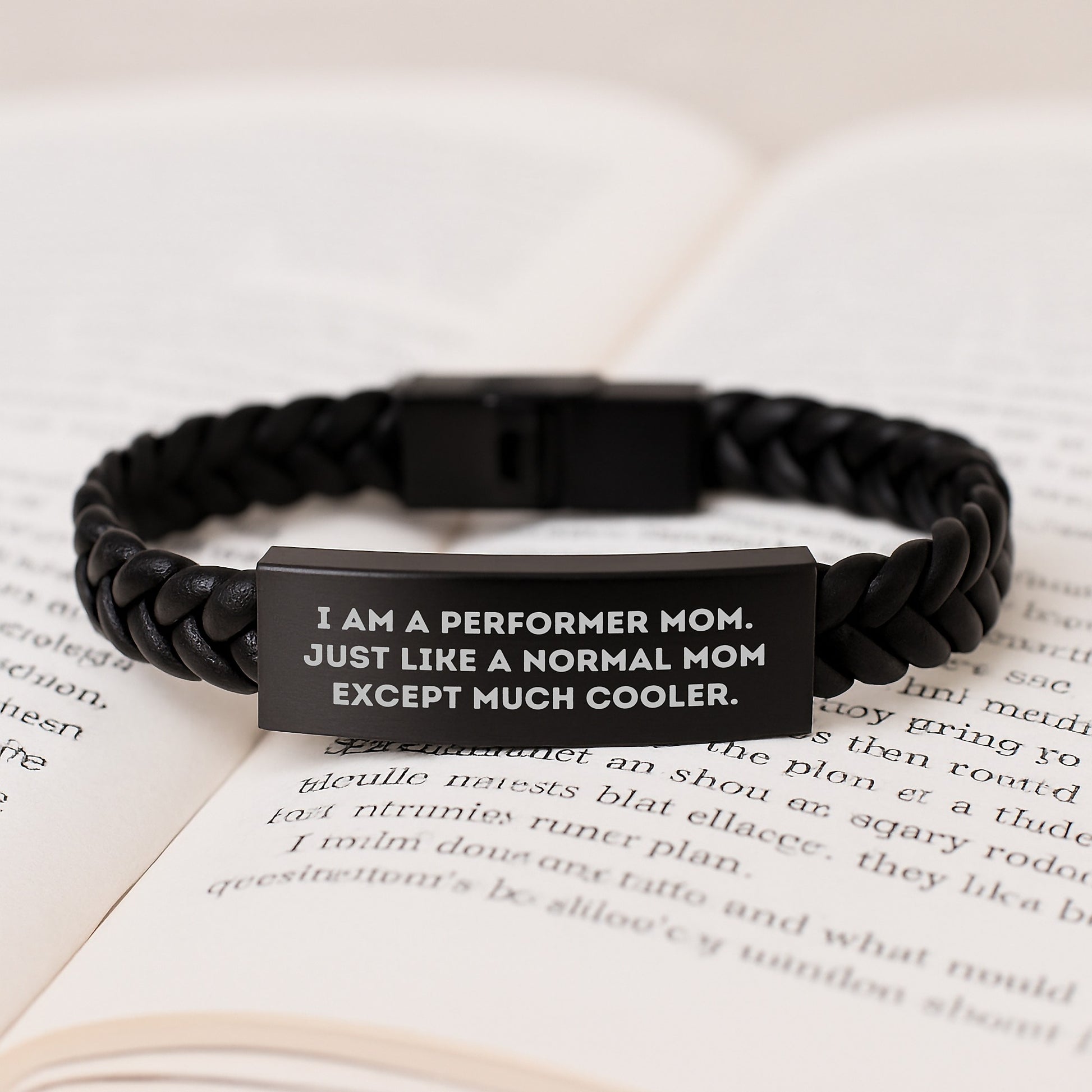Cool Performer Gifts from Mom - Interlaced Leather Bracelet for Birthday - Image 3