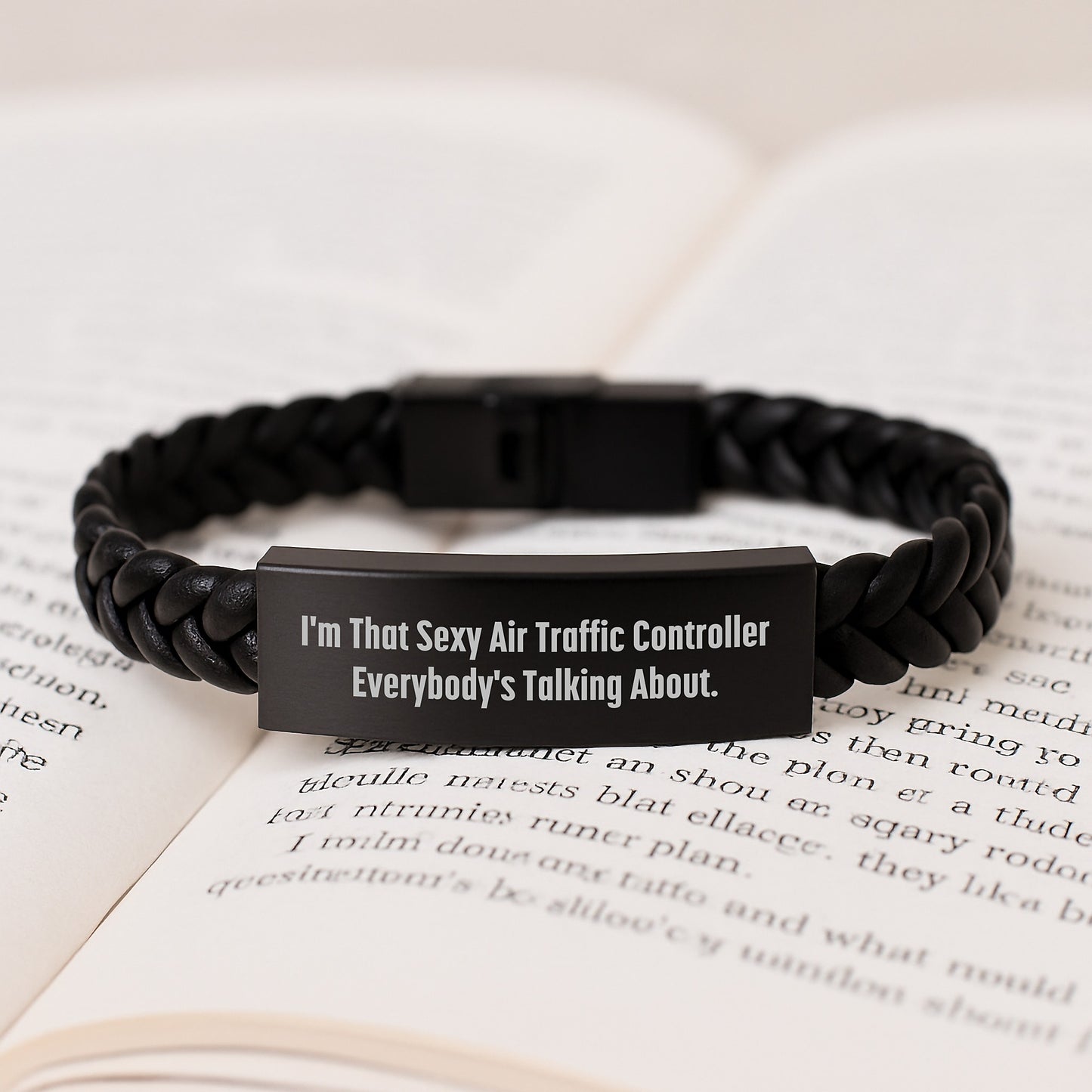Sexy Air Traffic Controller Quote Interlaced Leather Bracelte, Funny Birthday Unique Gifts from Friends to Air Traffic Controller, Gifts for Men, Unique Leather Accessories - Image 3