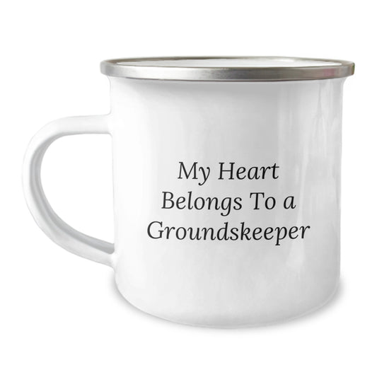 Funny groundskeeper Quotes Gifts from Family to groundskeeper Men Christmas Unique Mugs, My Heart Belongs To A groundskeeper Lover Camping Mug, groundskeeper Enthusiast Mug - Image 1