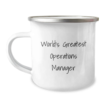 Funny Gift for Operations Manager, 'World's Greatest Operations Manager' Stainless Steel Camping Mug, Birthday Unique Gifts from Friends to Operations Manager, Perfect for Coffee Lovers - Image 1