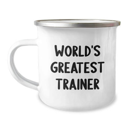 Funny Trainer Gifts from Men, World's Greatest Trainer Valentine's Unique Mugs for Friends and Family, 12 oz Stainless Steel - Image 1