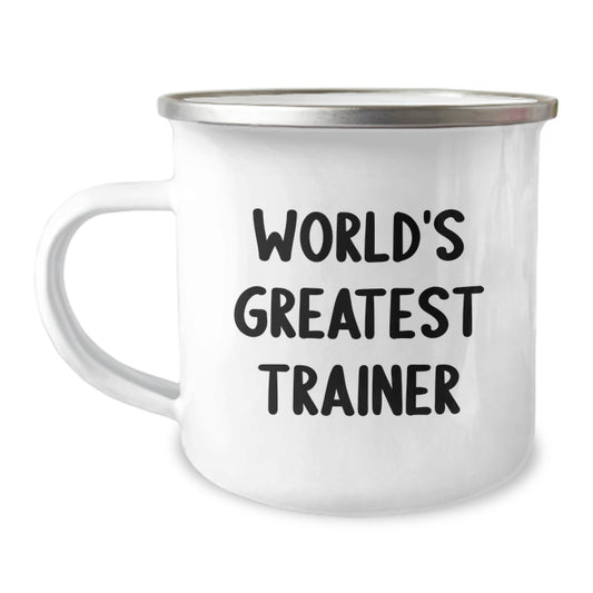 Funny Trainer Gifts from Men, World's Greatest Trainer Valentine's Unique Mugs for Friends and Family, 12 oz Stainless Steel - Image 1