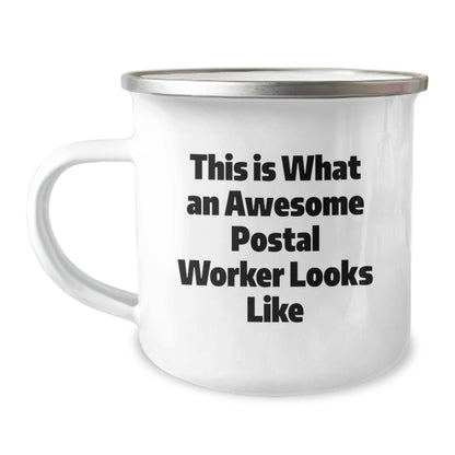 Gifts from Friends for Awesome Postal Worker Men Camping Mug - Valentine's Unique Gifts - Image 1