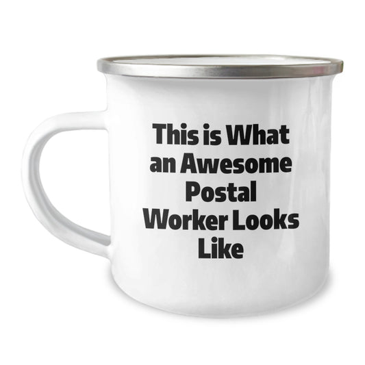 Gifts from Friends for Awesome Postal Worker Men Camping Mug - Valentine's Unique Gifts - Image 1