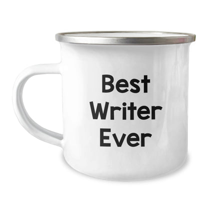 Funny Gifts from Friends to the Best Writer Ever, Valentine's Unique Gifts for Writers, Camping Mug with Inspirational Quote - Image 1