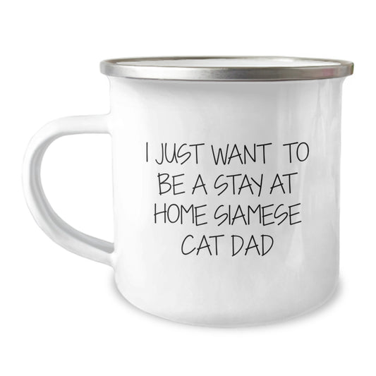 Funny Siamese Cat Dad Gifts for Birthday, Siamese Cat Lover Camping Mug, Gifts from Family for Men, Women, Friends, Coworkers - Image 1
