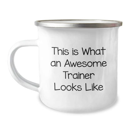 Funny Trainer Gifts from Men, This Is What An Awesome Trainer Looks Like - Valentine's Unique Gifts for Trainer, Camping Mug - Image 1