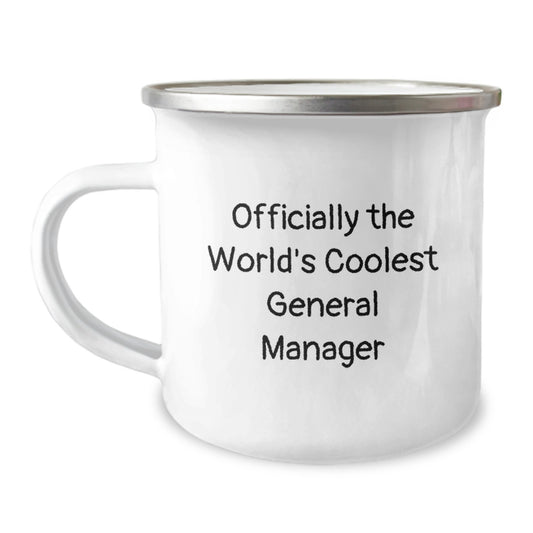 Funny General Manager Camping Mug Gifts for Men Friends from Coworkers, Officially The World's Coolest General Manager, Unique Christmas Unique Gifts - Image 1