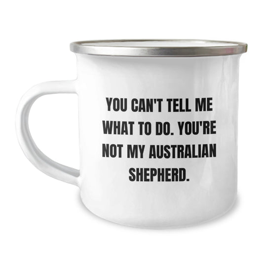 Australian Shepherd Dog Camping Mug Funny Gift from Friends for Birthday - Image 1