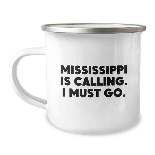Gifts from Friends and Family - Unique Mississippi Is Calling I Must Go Camping Mug for Valentine's - Image 1