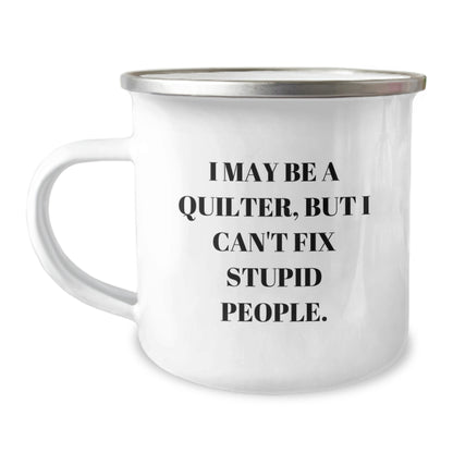 Funny Quilter Gifts from Friends and Family - Quilter Camping Mug for Christmas Unique Presents - Image 1