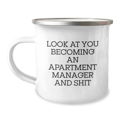 Funny Apartment Manager Gifts from Friends Valentines Day Unique Gifts for Apartment Manager Camping Mug - Image 1