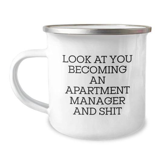 Funny Apartment Manager Gifts from Friends Valentines Day Unique Gifts for Apartment Manager Camping Mug - Image 1
