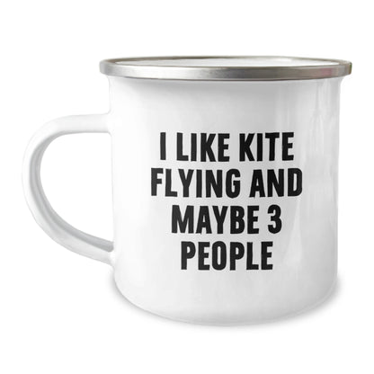 Kite Flying Enthusiast Gifts from Friends, Funny Kite Flying Quote on Camping Mug, Ideal Gifts for Kite Flying Lovers during Christmas - Image 1