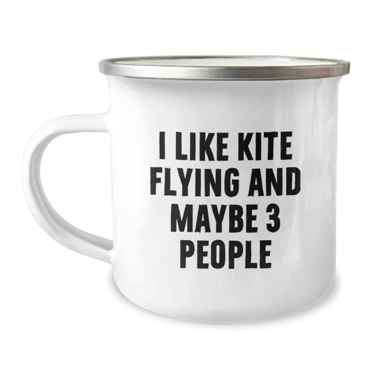 Kite Flying Enthusiast Gifts from Friends, Funny Kite Flying Quote on Camping Mug, Ideal Gifts for Kite Flying Lovers during Christmas - Image 1