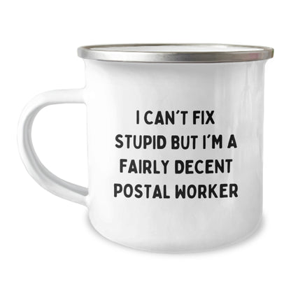 Funny Postal Worker Gifts for Men - I'm A Decent Postal Worker Christmas Unique Mugs for Camping Lovers - Image 1
