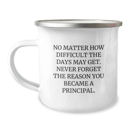 Inspiring Principal Gifts for Graduation - Funny Camping Mug from Family, Friends, or Coworkers to Principal 12oz / White