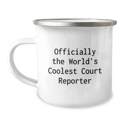 Commemorative Court Reporter Gifts from Friends, Unique Birthday Unique Gifts for Court Reporter, Funny Camping Mug Officially The World's Coolest Court Reporter - Image 1