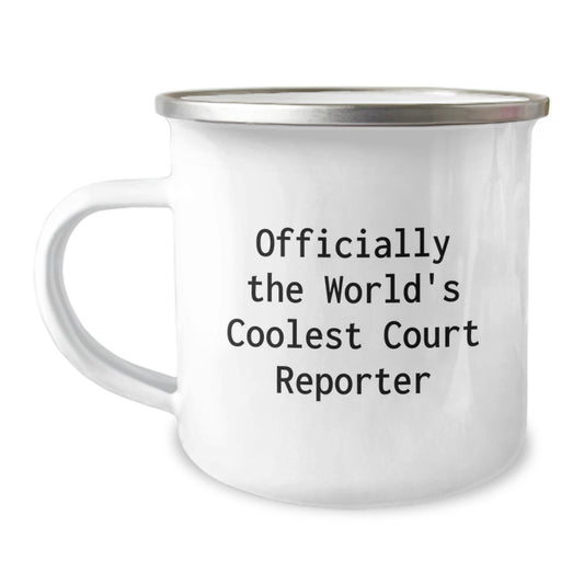 Commemorative Court Reporter Gifts from Friends, Unique Birthday Unique Gifts for Court Reporter, Funny Camping Mug Officially The World's Coolest Court Reporter - Image 1