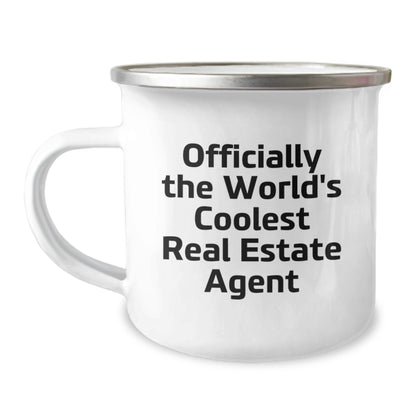 Funny Real Estate Agent Gifts for Men - Officially The World's Coolest Real Estate Agent Camping Mug, Christmas Unique Gifts from Friends - Image 1