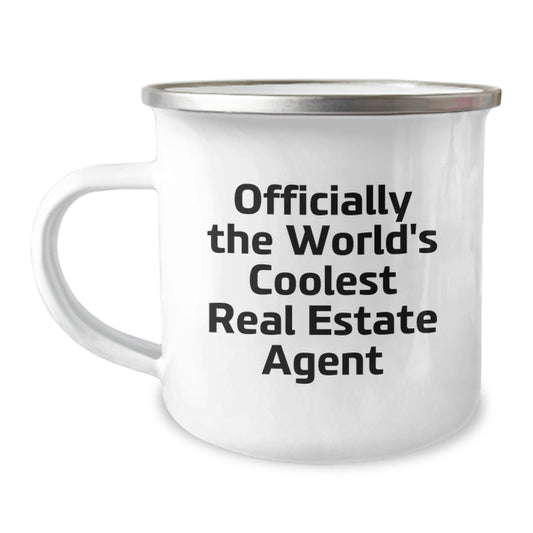 Funny Real Estate Agent Gifts for Men - Officially The World's Coolest Real Estate Agent Camping Mug, Christmas Unique Gifts from Friends - Image 1