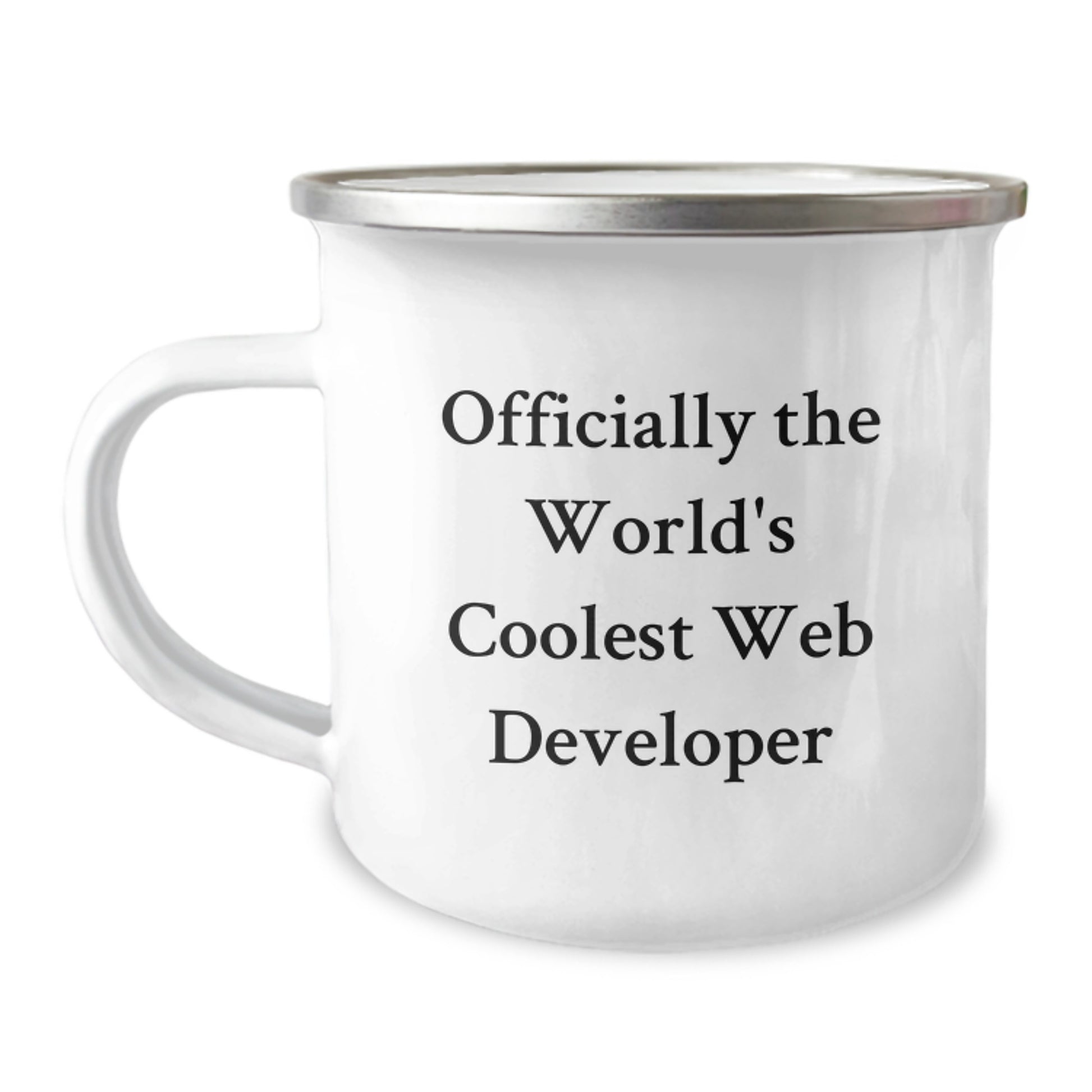 Funny Web Developer Gifts from Friends - 'Officially The World's Coolest Web Developer' Quote on Camping Mug for Men, Women, Coworkers, and Family - Graduation Unique Gifts - Image 1
