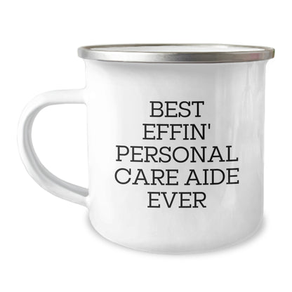 Personal Care Aide Gifts from Friends - Best Effin' Camping Mug Ever for Graduation - Image 1