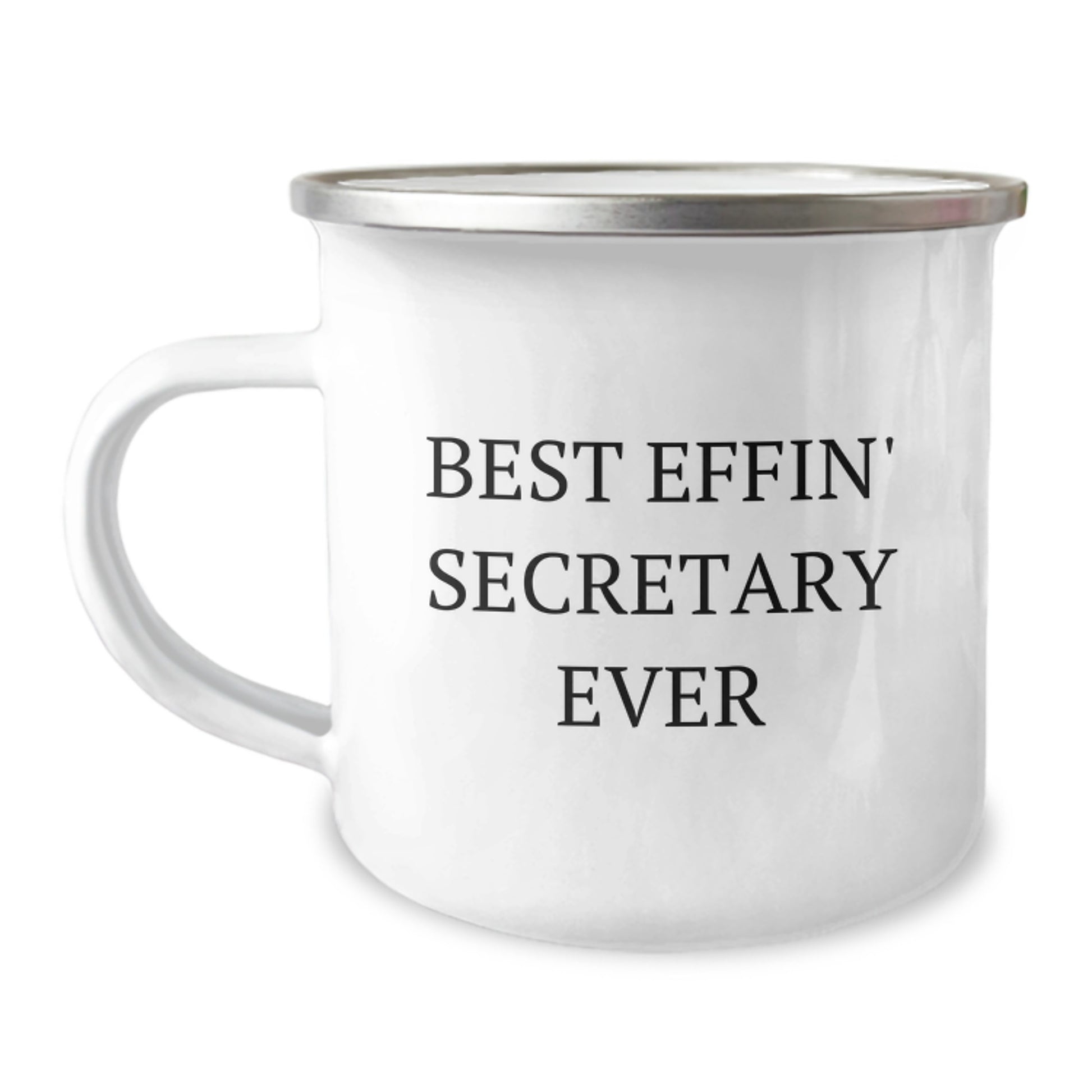 Funny Secretary Gifts from Friends - Best Effin' Secretary Ever Camping Mug for Graduation - Image 1