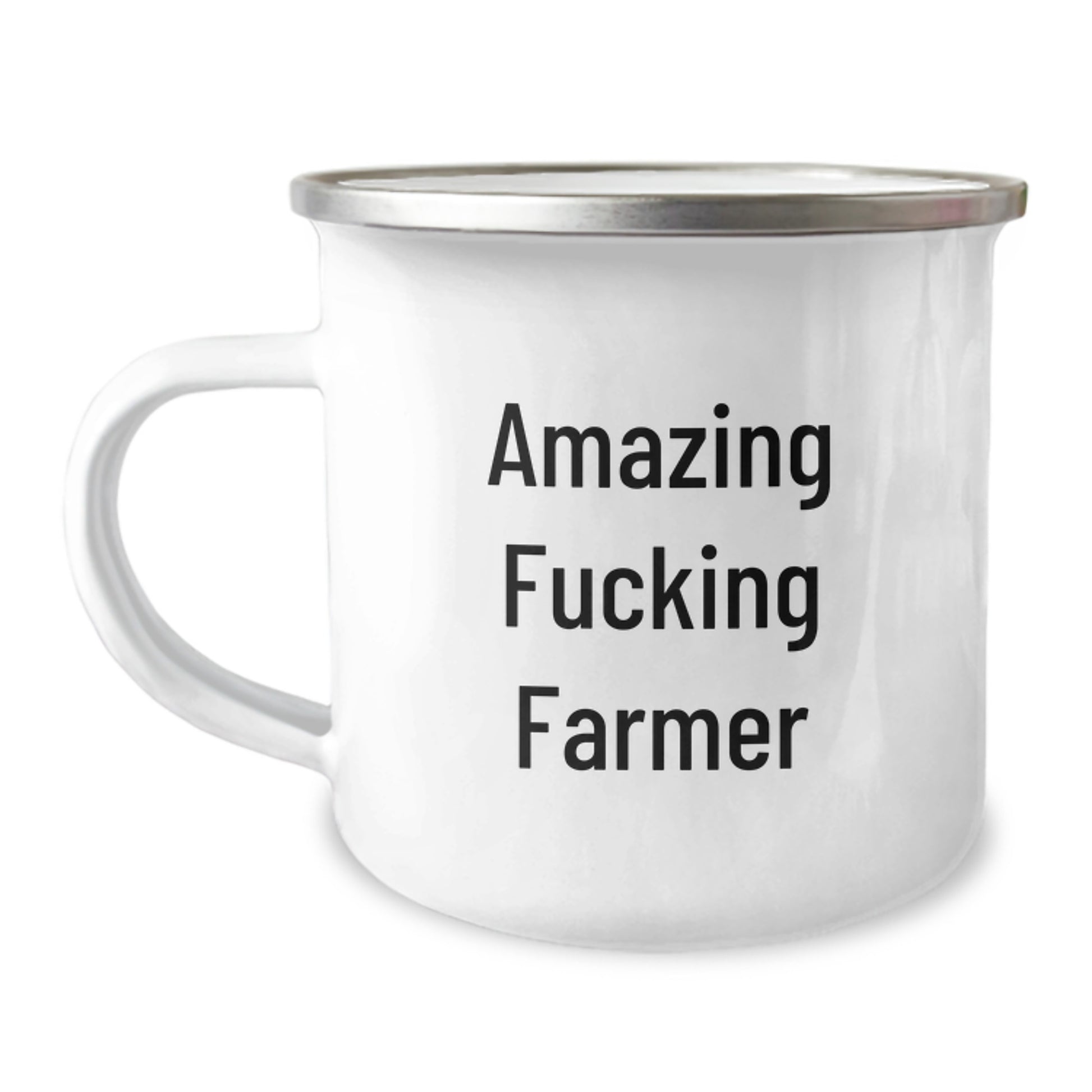 Funny Farmer Gifts for Men - Amazing Camping Mug, Birthday Unique Gifts from Friends, 'Amazing F--king Farmer' Quote, 12 oz Stainless Steel with Enamel Finish - Image 1