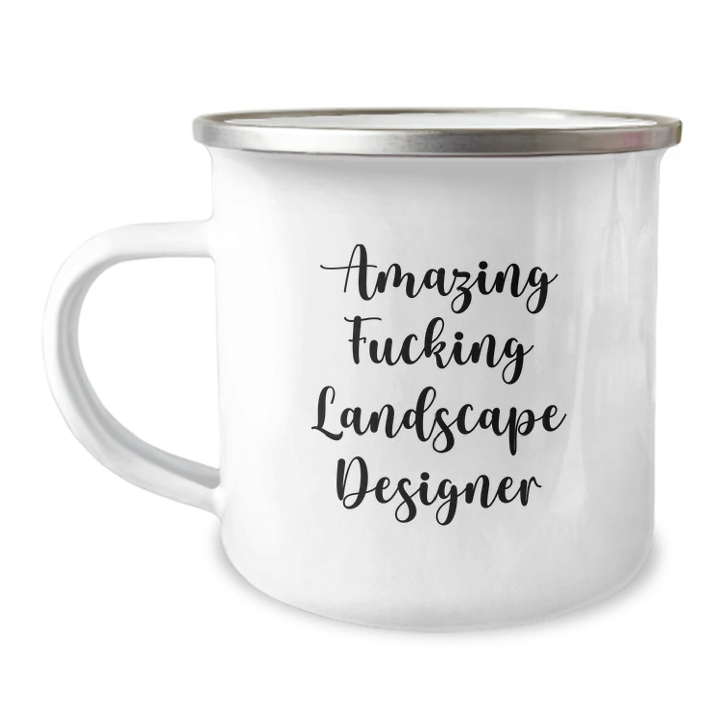 Funny Landscape Designer Gifts from Men - 'Amazing F--king Landscape Designer' Quote on Camping Mug for Birthday - Image 1