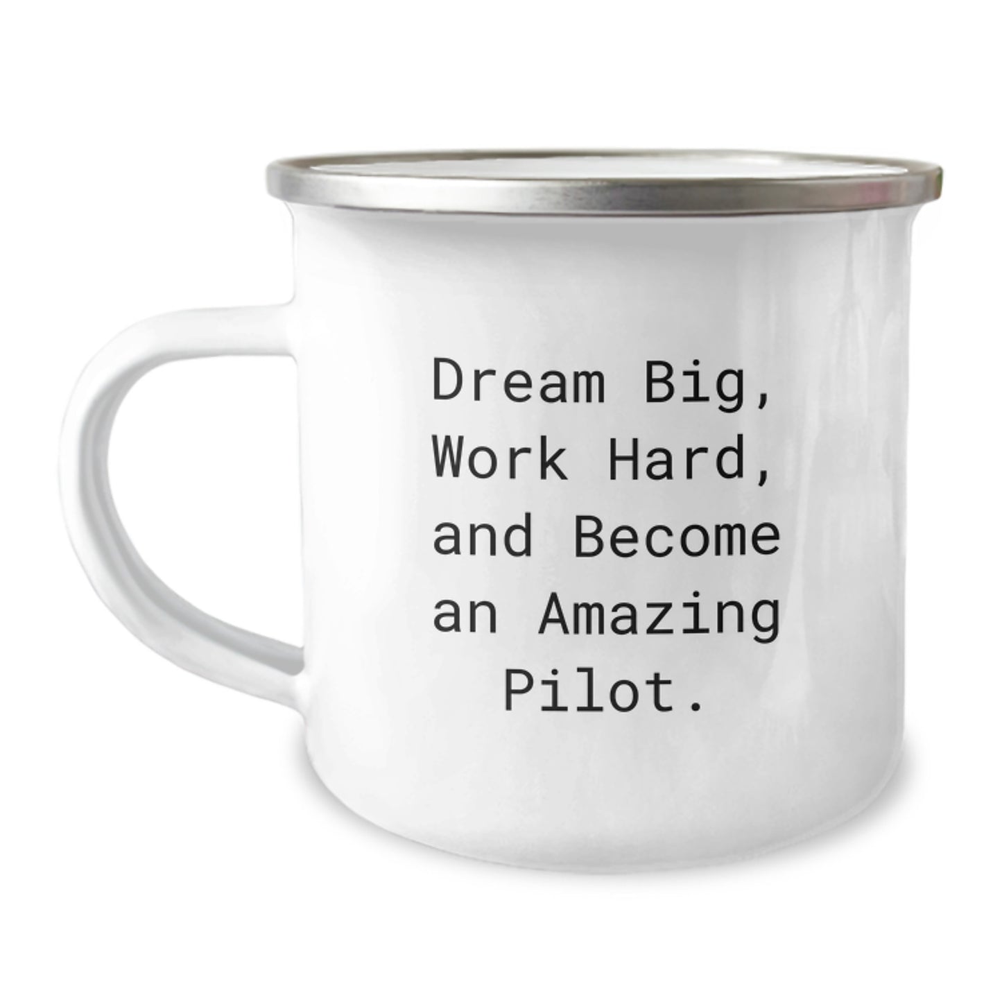 Funny Pilot Gifts for Men Birthday Unique Unique Pilot Camping Mug - 'Dream Big, Work Hard, And Become An Amazing Pilot.' - Image 1