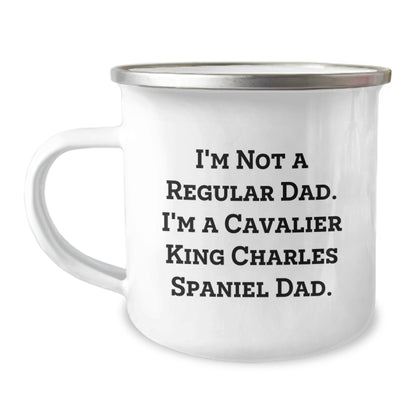 Funny Cavalier King Charles Spaniel Dad Gifts for Men, Christmas Unique Presents from Dad to Cavalier King Charles Spaniel Dog Lover, Camping Mug - Image 1