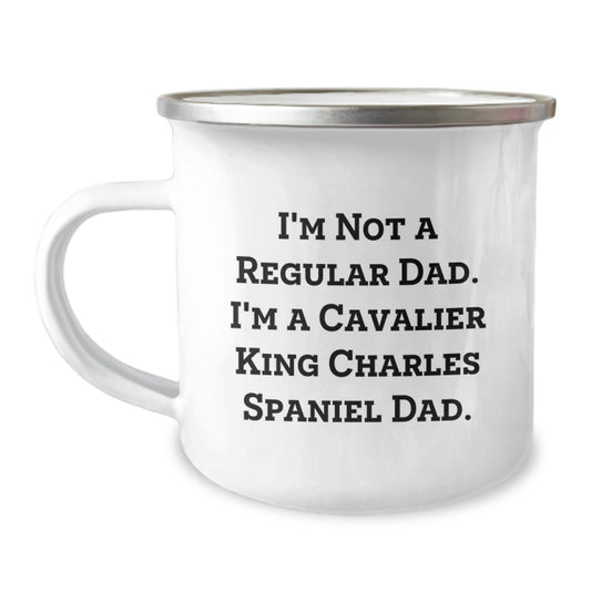 Funny Cavalier King Charles Spaniel Dad Gifts for Men, Christmas Unique Presents from Dad to Cavalier King Charles Spaniel Dog Lover, Camping Mug - Image 1