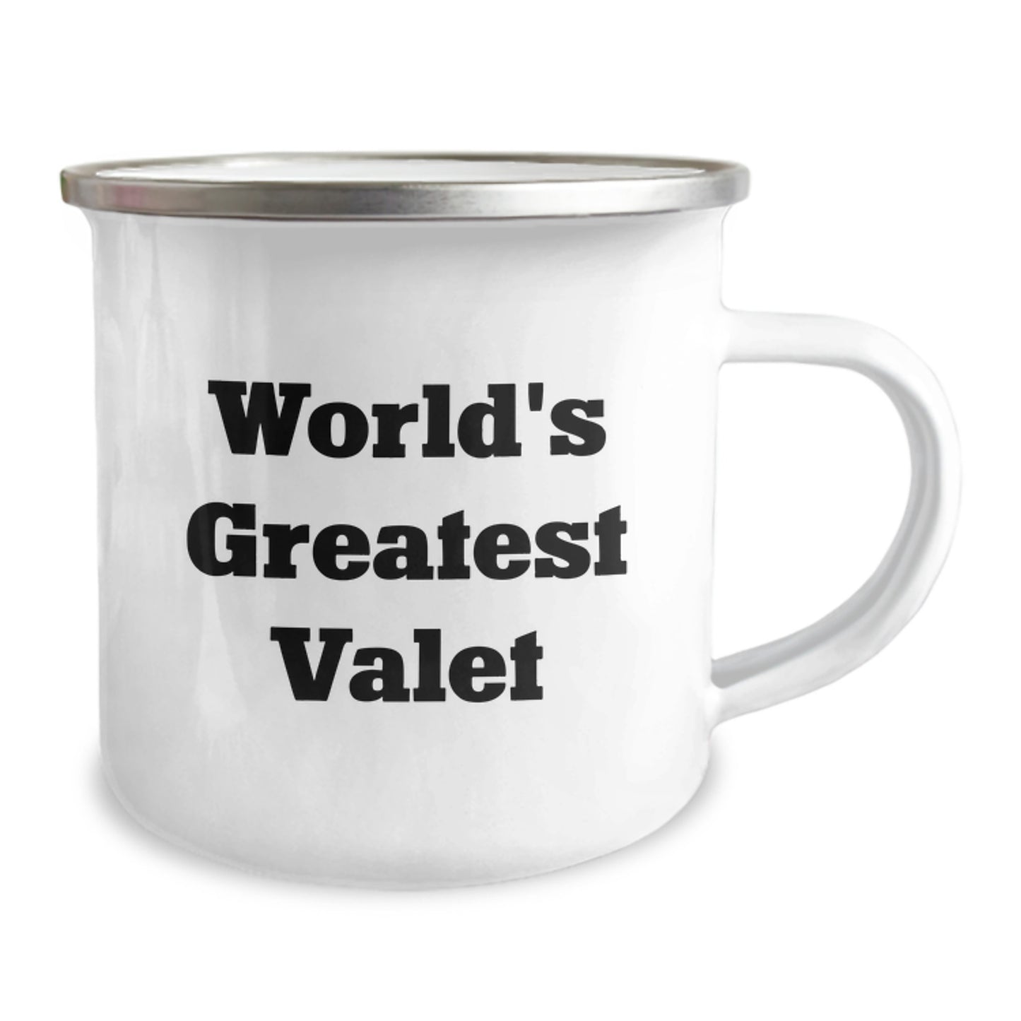 Funny Valet Gifts for Men - World's Greatest Valet Quote Birthday Unique Gifts from Friends to Valet, Funny Camping Mug, 12 oz Stainless Steel with Enamel Finish, Perfect for Valet Enthusiasts - Image 2
