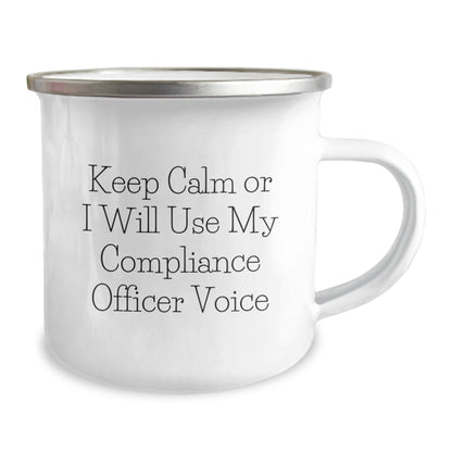 Compliance Officer Gifts from Friends or Family - Valentine's Unique Mugs with Funny 'Keep Calm Or I Will Use My Compliance Officer Voice' Quote for Compliance Officers - Image 2
