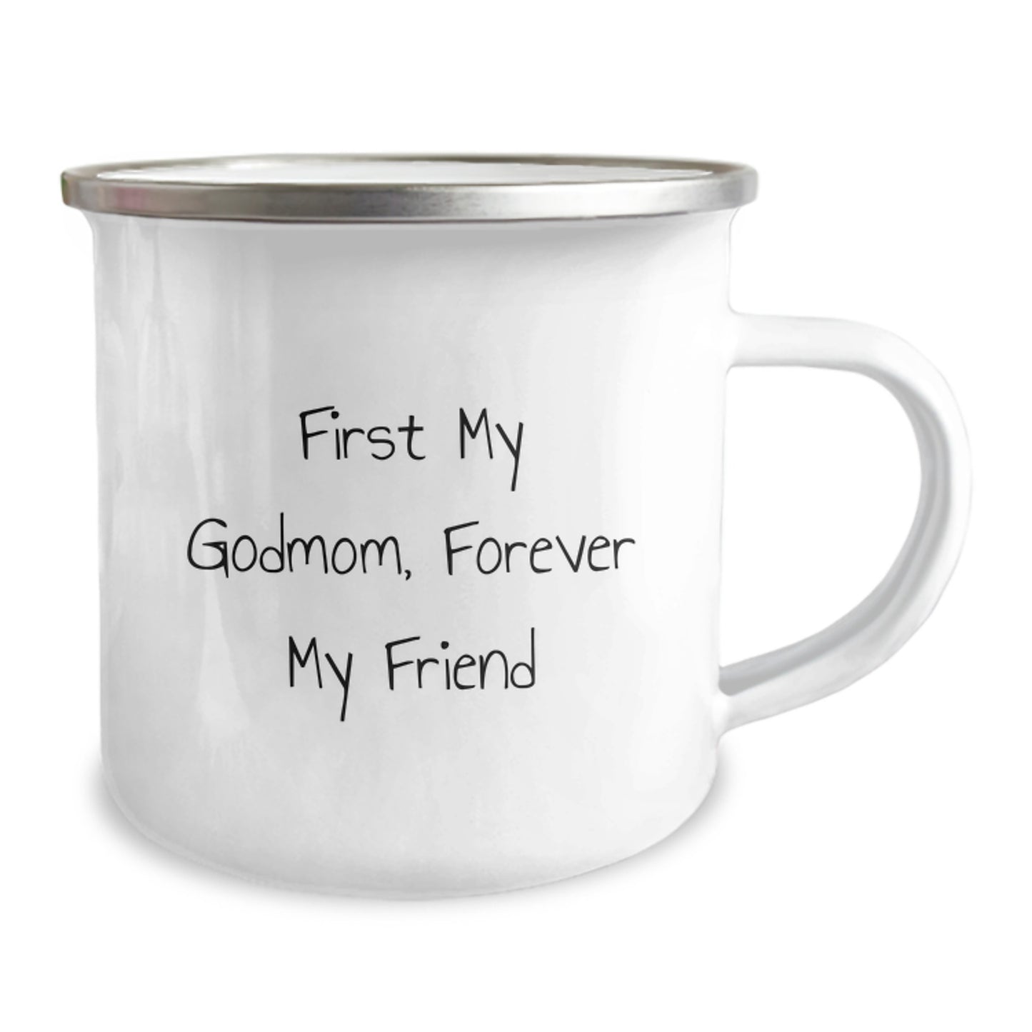 Funny Gifts from Men to Godmom, Camping Mug for Her, 'First My Godmom, Forever My Friend' Quote, Unique Christmas Unique Gifts - Image 2