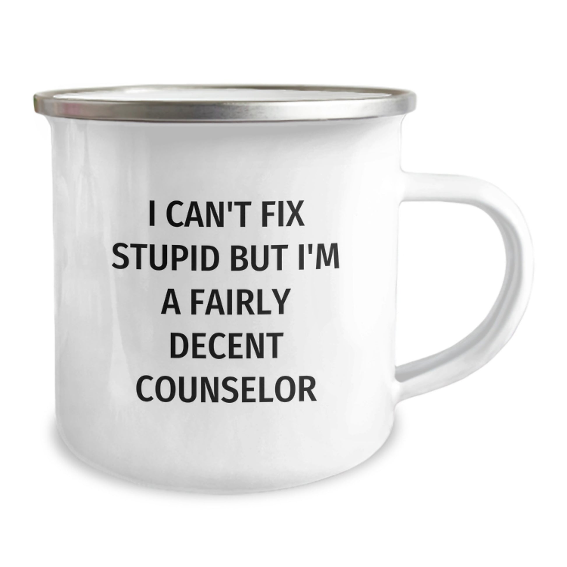 Funny Counselor Gifts from Friends for Birthday - I Can't Fix Stupid But I'm A Fairly Decent Counselor Camping Mug - Image 2