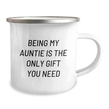 Funny Gift for Aunties, Being My Auntie Is The Only Gift You Need, Camping Mug for Women Gifts from Family - Image 2
