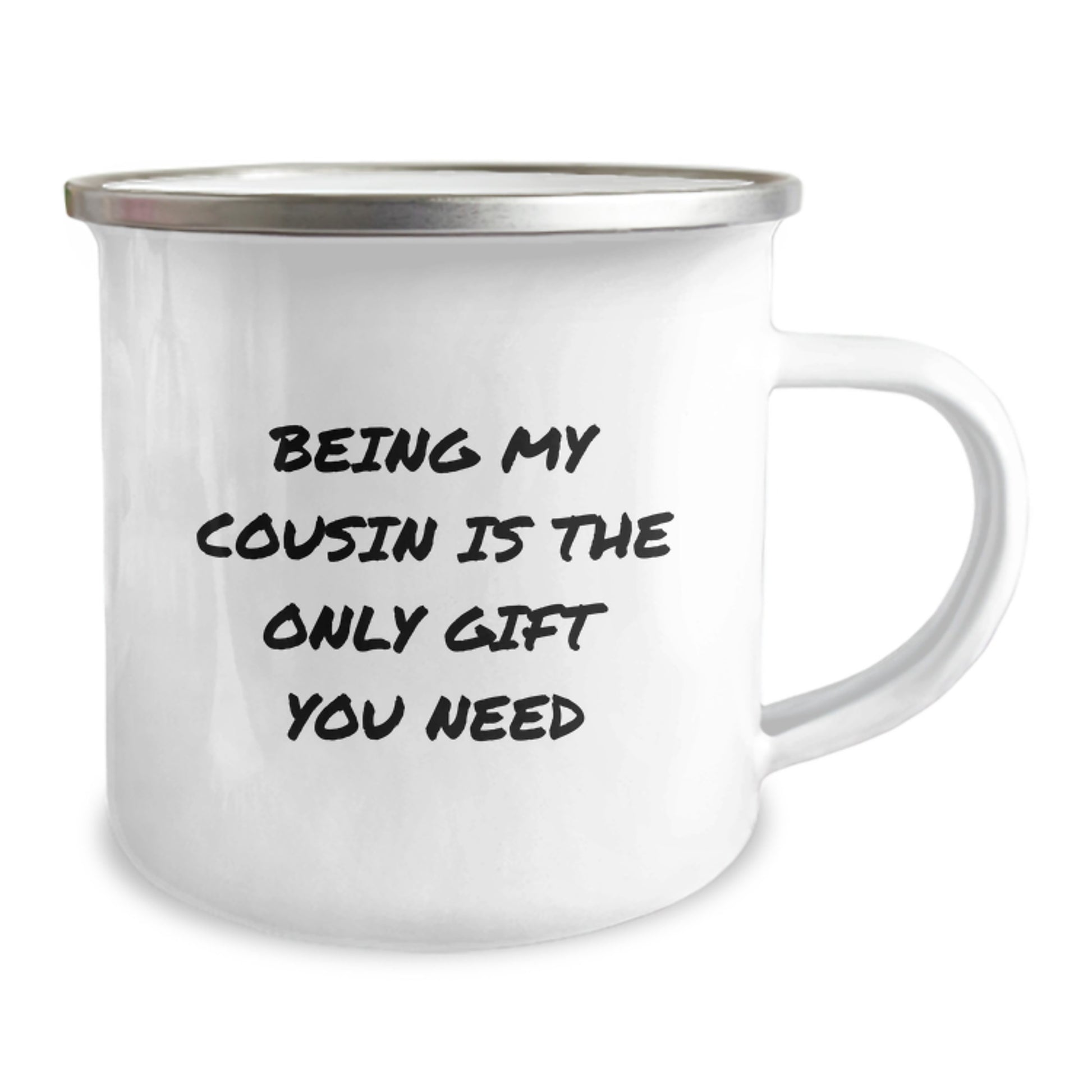 Cousin Camping Mug, Funny Gifts from Men to Cousin for Christmas, Being My Cousin Is The Only Gift You Need - Image 2
