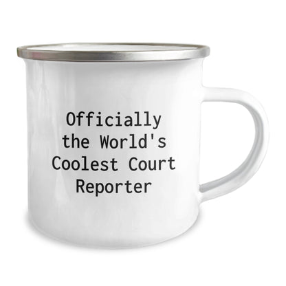 Commemorative Court Reporter Gifts from Friends, Unique Birthday Unique Gifts for Court Reporter, Funny Camping Mug Officially The World's Coolest Court Reporter - Image 2