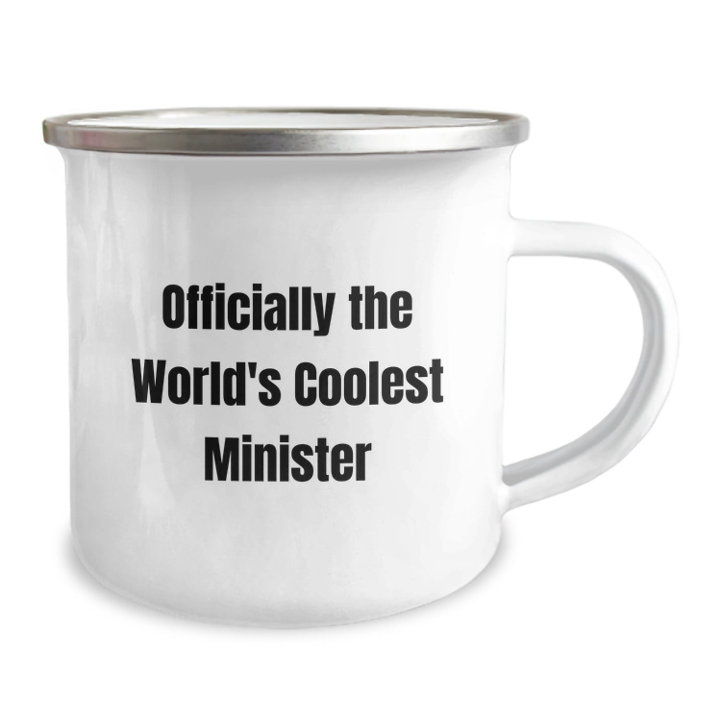 Funny Minister Gifts for Graduation - 'Officially The World's Coolest Minister' Stainless Steel Camping Mug, 12 oz, Gifts from Friends and Family - Image 2