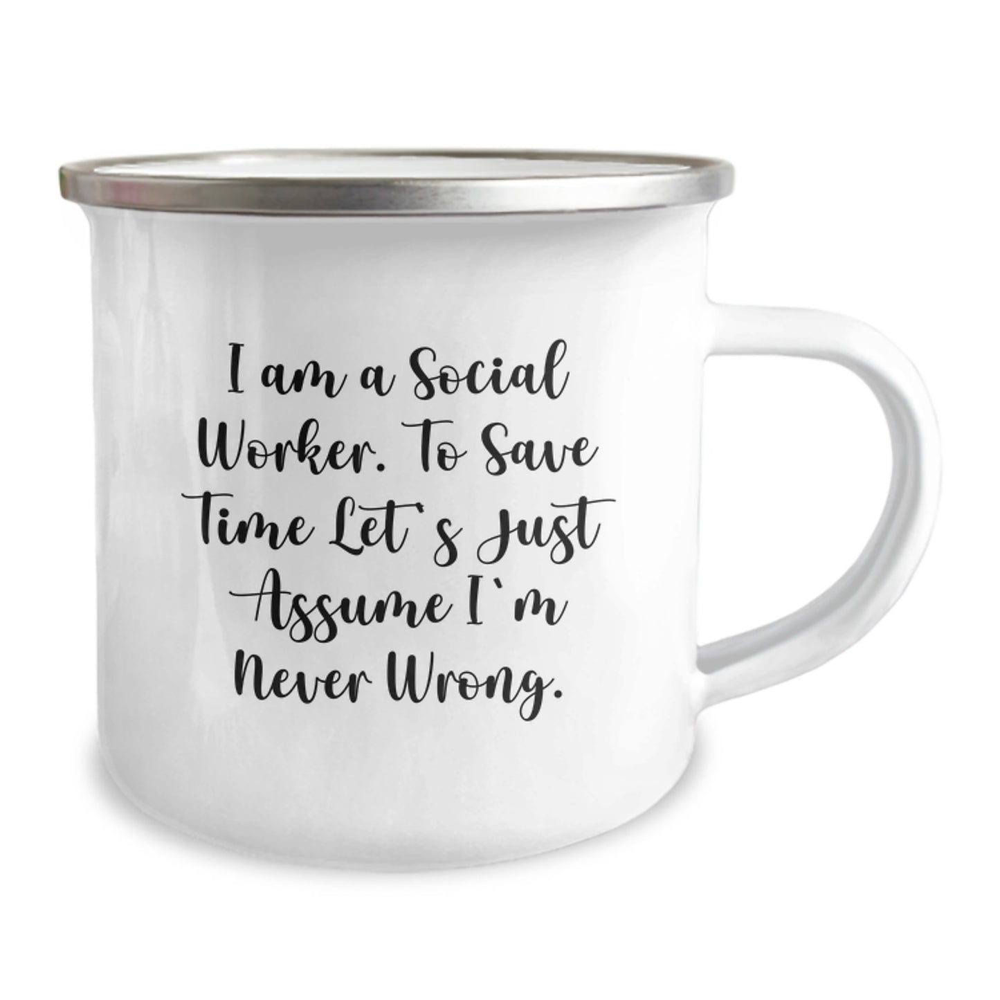 Social Worker Camping Mug, Funny Quote Gifts from Friends, Unique Graduation Gifts for Social Workers, 'I Am A Social Worker' - Image 2