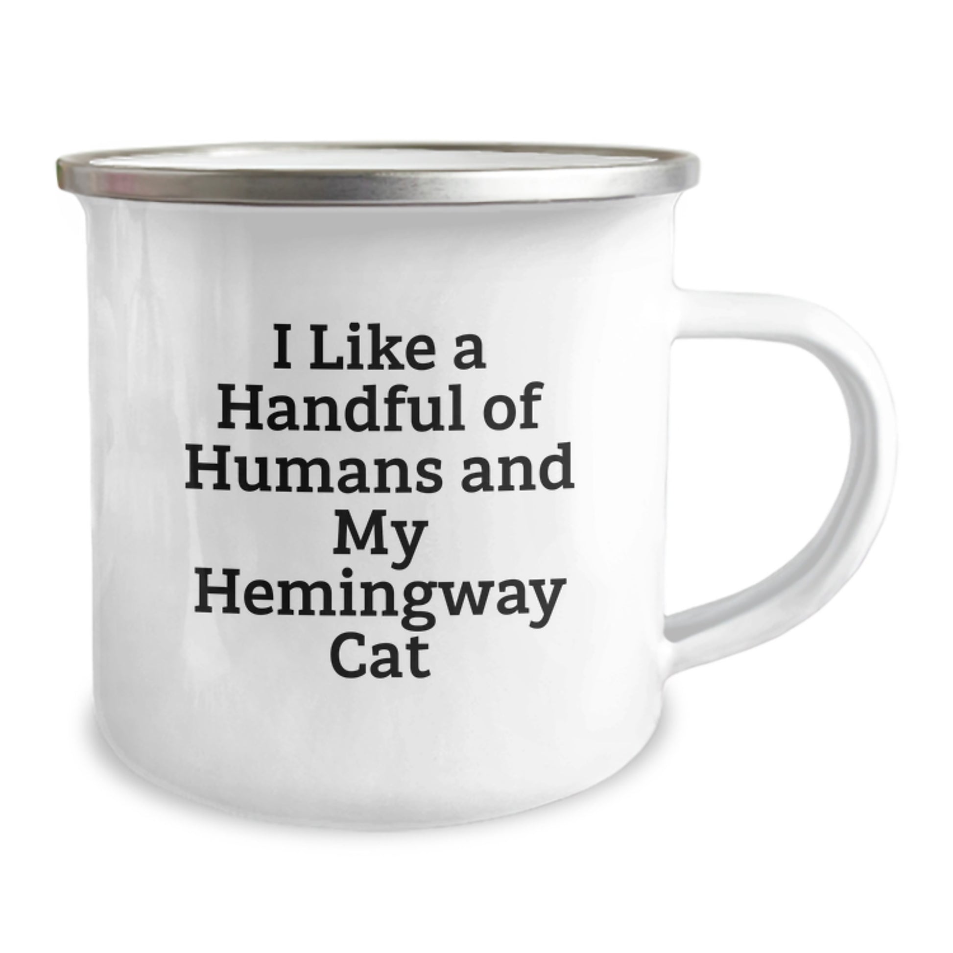 Funny Hemingway Cat Lover Gifts from Friends for Birthday Camping Mug, I Like A Handful Of Humans And My Hemingway Cat, Unique Gift for Men Women Friends Coworkers Family - Image 2