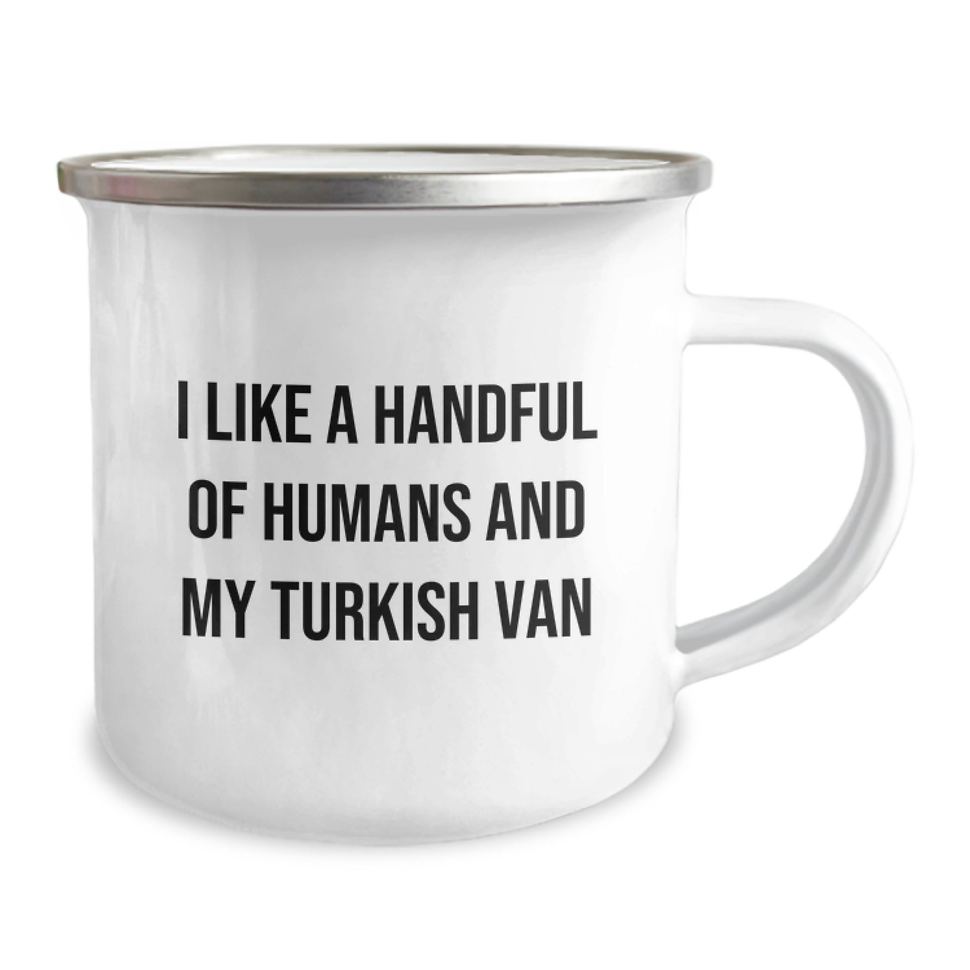 Turkish Van Cat Lovers Gifts, Camping Mug for Birthday, 'I Like A Handful Of Humans And My Turkish Van', Funny Quote Gifts from Family, Friends, or Coworkers for Turkish Van Cat Enthusiasts - Image 2