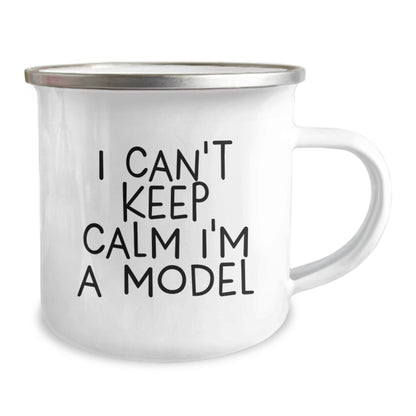 Models Rule Funny Camping Mugs Gifts from Friends and Family for Birthday Celebrations, I Can't Keep Calm I'm A Model - Image 2