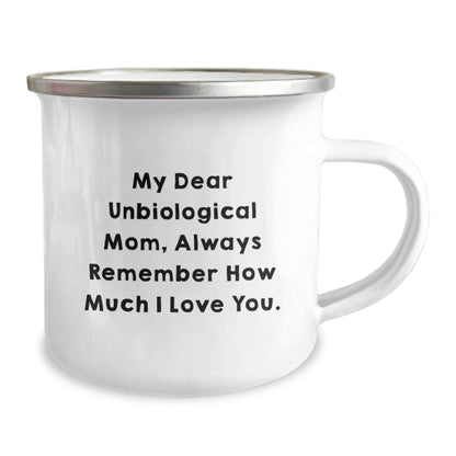 Funny Quotes for Unbiological Mom, Heartfelt Gifts from Friends, Unique Birthday Camping Mug - Image 2