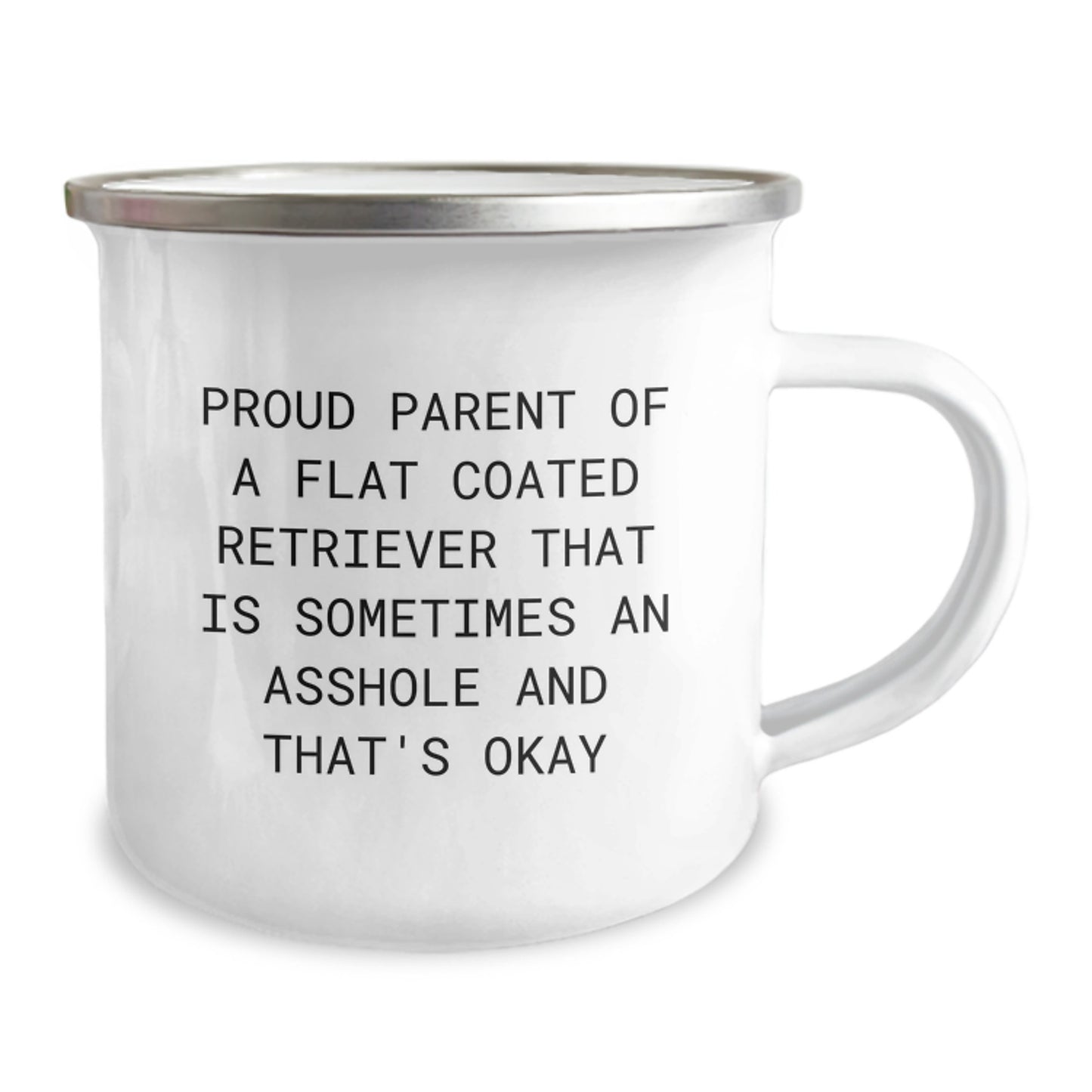 Funny Flat Coated Retriever Dog Gifts from Friends - Proud Parent Camping Mug for Birthday, 'Proud Parent Of A Flat Coated Retriever That Is Sometimes An Asshole And That's Okay' - Image 2
