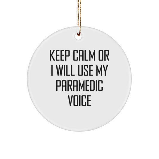 Rescue Worker Gifts for Men Funny Ornament Keep Calm Circle Ornaments - Image 1